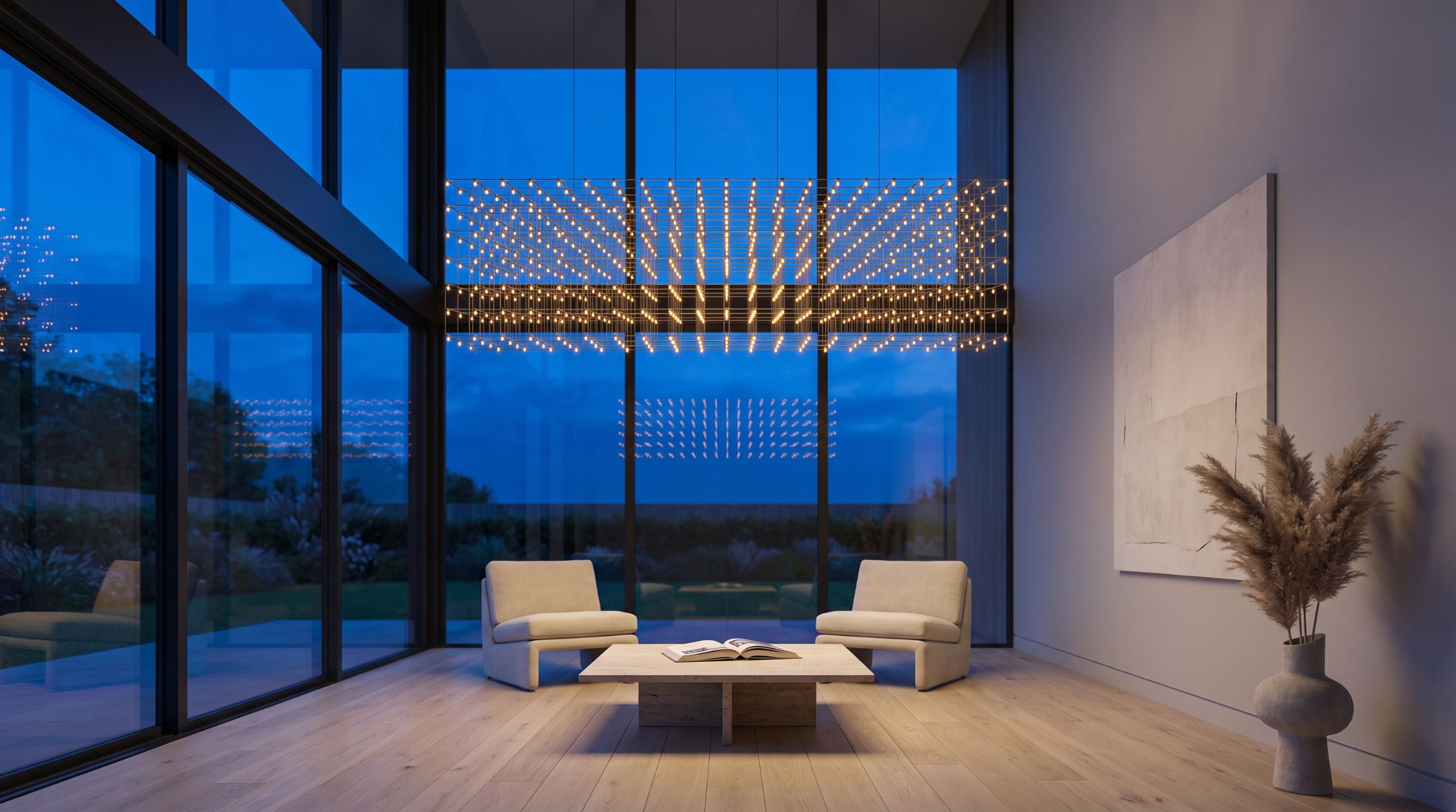 Molecule Line — Lumexa suspended luminaire in a private residence